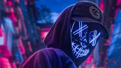 1920x1080 Neon Hoodie Hat Guy 4k Laptop Full Hd 1080p Hd 4k Wallpapers Images Backgrounds