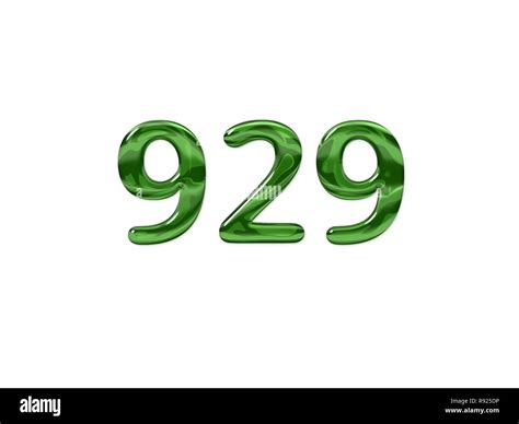 Green Number 929 Isolated White Background Stock Photo Alamy