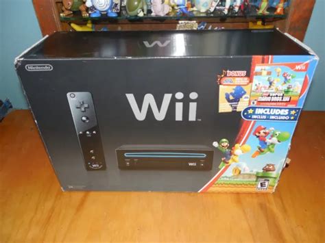 Nintendo Wii Console Black Super Mario Bros System Game Box Empty Box