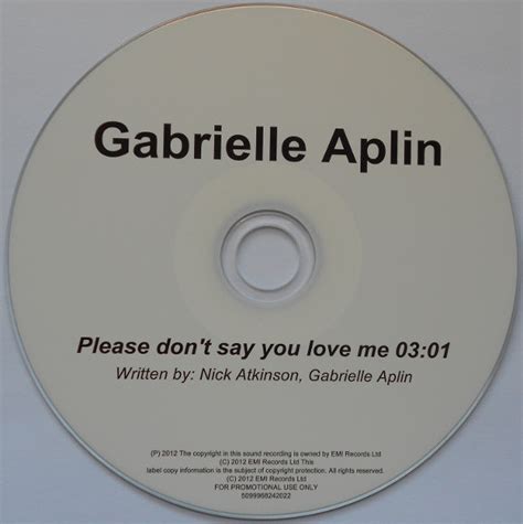 Gabrielle Aplin Please Dont Say You Love Me 2013 Cdr Discogs