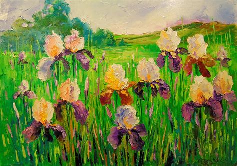 Irises Painting By Olha Darchuk Pixels