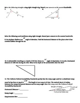 Trig applications geometry chapter 8 packet key : Honors Geometry: Chapter 8: Right Triangles and Trigonometry by Math20172018