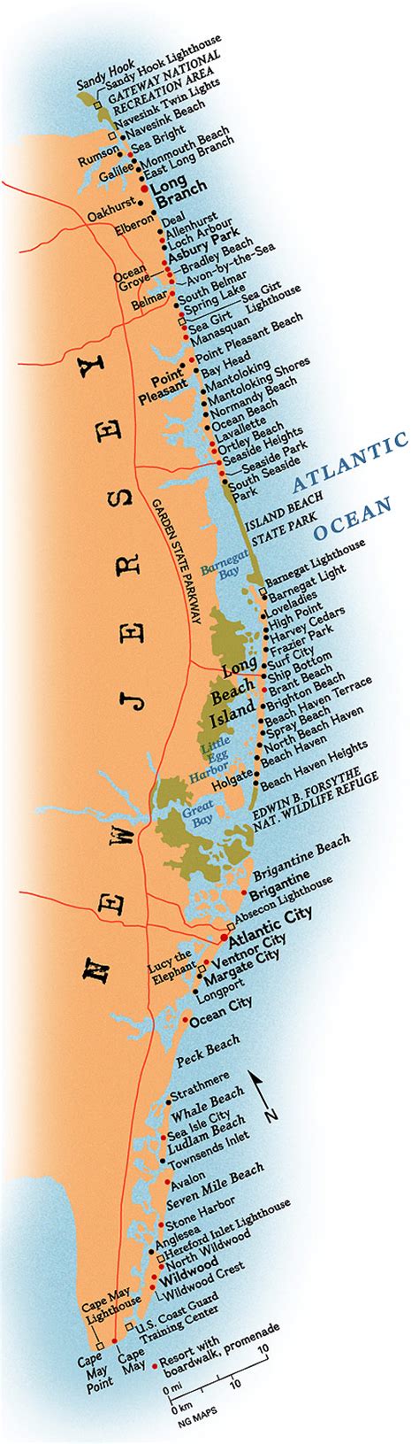 New Jersey Seashore Map Aussieatila