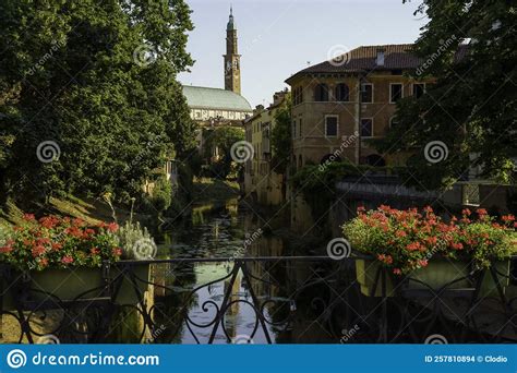 Historic Buildings Of Vicenza Italy From A Bridge Stock Photo Image
