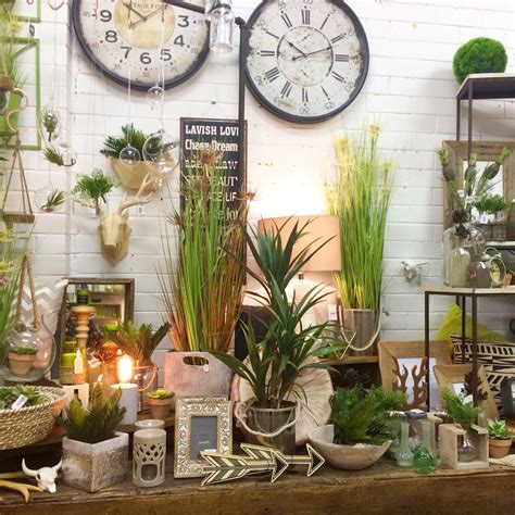 New Display Greenery And Naturals With Silver Splashes Shop Display