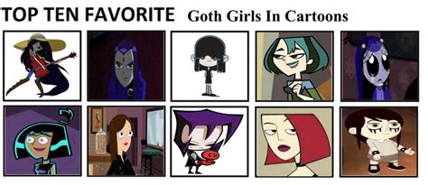 Top Ten Favorite Goth Girls In Cartoons By Mlp Vs Capcom On Deviantart