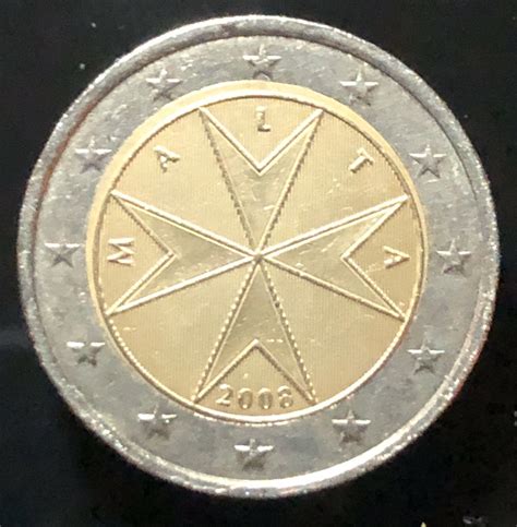 Coin 2 Euro Malta 2008 Etsy Monete Coin Numismatica