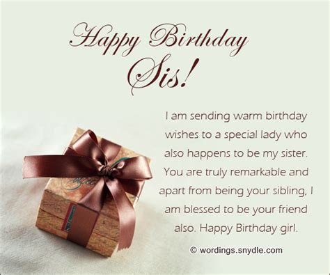 Beautiful Birthday Messages For Sister Wordings And Messages