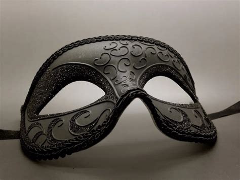 Simple Man Lace Venetian Masquerade Ball Party Mardi Gras Black Mask