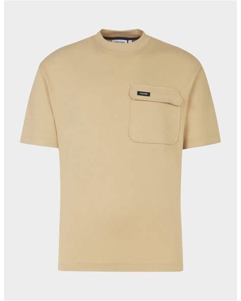 Calvin Klein Cotton Work Pocket T Shirt Nude In Beige Natural For Men