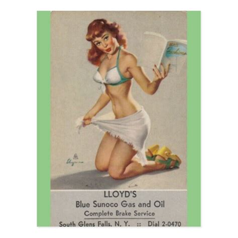 Classic Vintage Pin Up Girl Postcard
