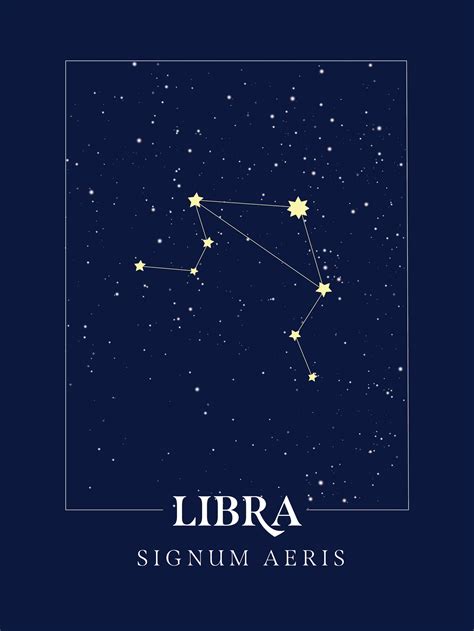 Libra Constellation Zodiac Art Print Astrological Sign Wall Etsy
