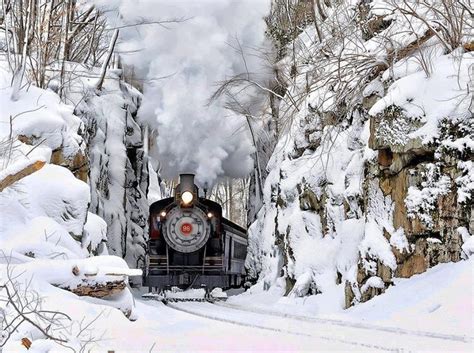 Steam Train In The Snow Old Trains Steam Trains Train Tracks Train