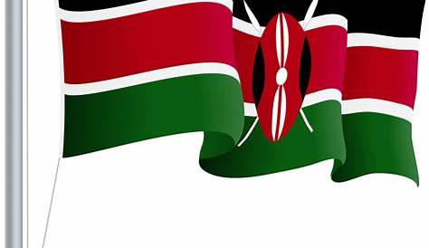 Waving kenya flag isolated on a white background Vector Image