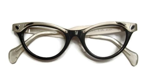 Vintage Womens 50s Horn Rim Cat Eye Glasses Eyewear Frame With Accents Nos Shelf 281 Etsy