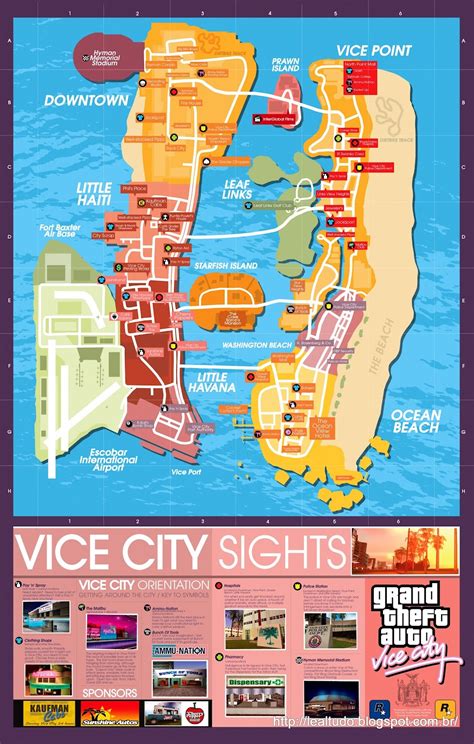 Gta Vice City Map Mapa Do Grand Theft Auto Vice City