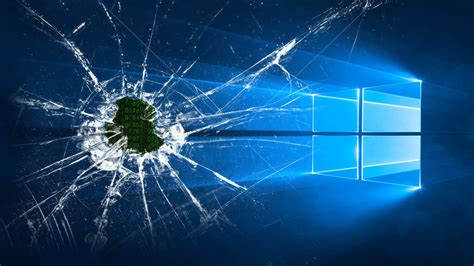 Crack Screen Windows 10 Hd Wallpaper Background Image
