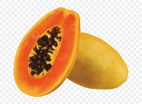 Cartoon Yellow Papaya Illustration Papaya Fruit Gourmet Png