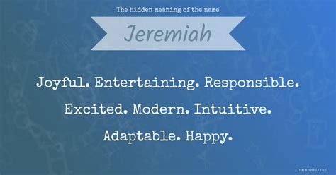The Hidden Meaning Of The Name Jeremiah Namious