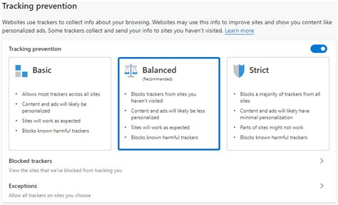 Which Tracking Prevention Setting Should You Use In Microsoft Edge Riset