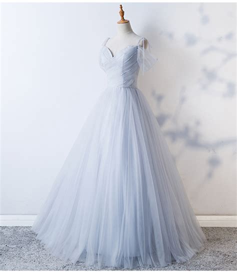 cheap prom dresses by sweetheartdress · light blue tulle crystal sweetheart long prom dress