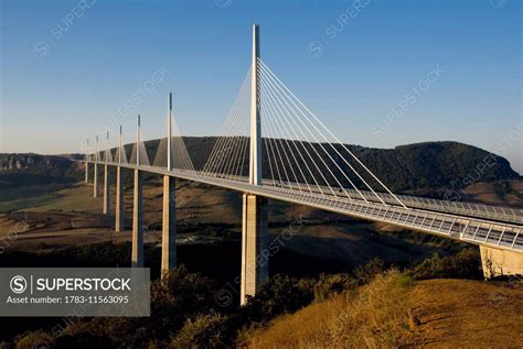 Europe France Aveyron Millau Suspension Bridge Superstock