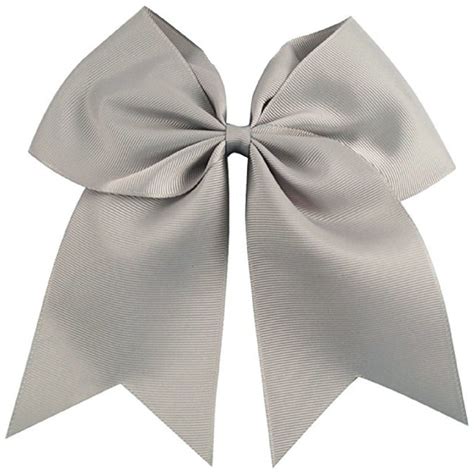 1 Gray Cheer Bow For Girls 7 Large Hair Bows With Clip Holder Ribbon