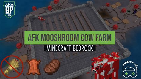 Automatic Afk Mooshroom Cow Farm Minecraft Bedrock Youtube