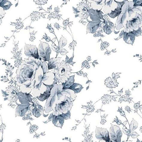 Fh4087 Navy And White Heritage Rose Floral Wallpaper