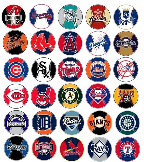 The Major League Baseball Teams Are Depicted In Many Different Colors