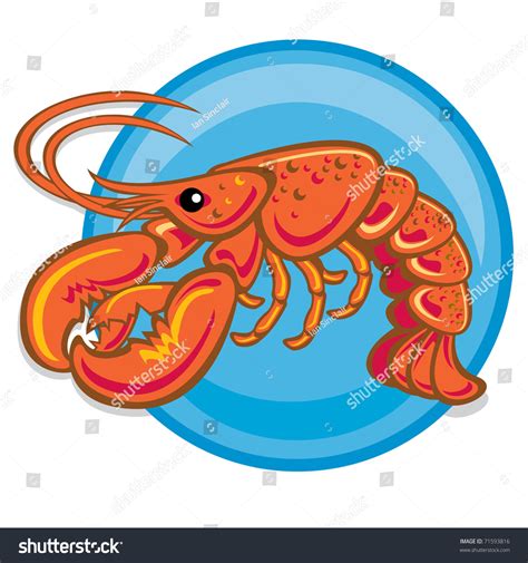 Cartoon Vector Illustration Lobster Cartoon Vector Stock