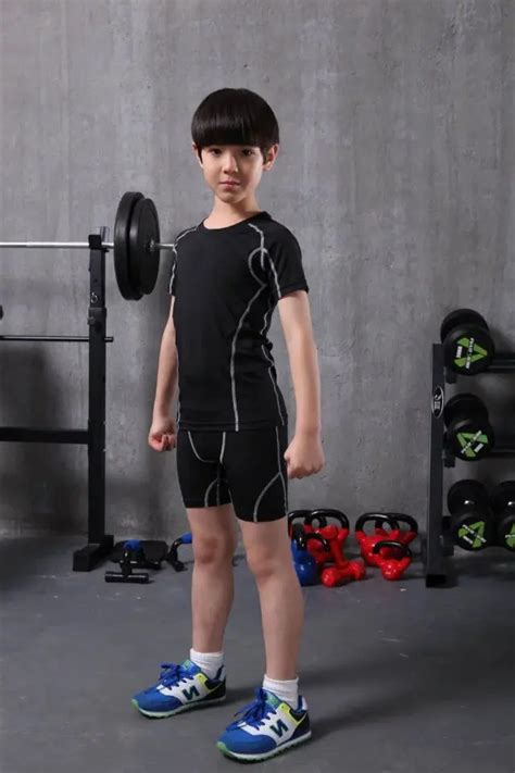 Kids Running Sets Boys Tight Suits Youth Compression Bodybuilding