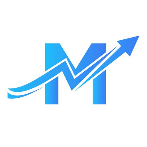 Letter M Financial Logo With Growth Arrow Economy Logo Sign On