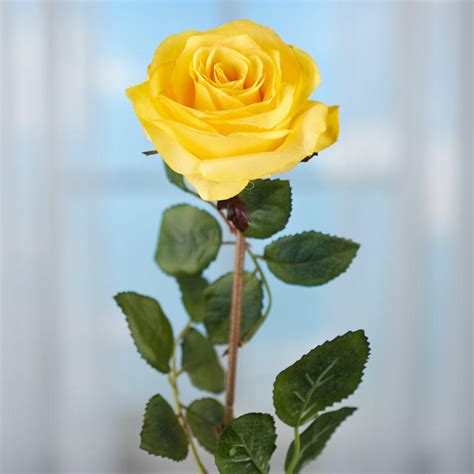 Artificial Long Stem Yellow Open Roses Picks Sprays Floral