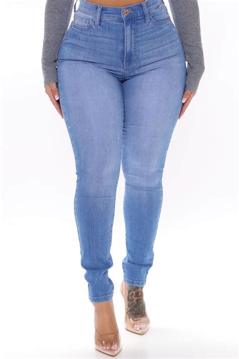 show off the curves super stretch booty lifter skinny jeans medium blue wash fashion nova
