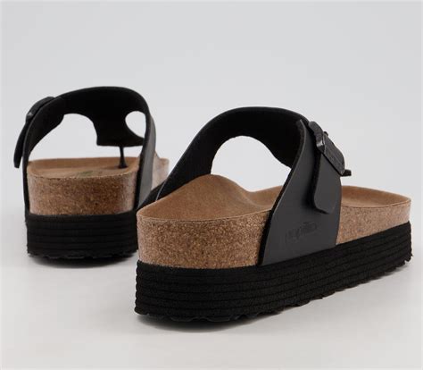 Birkenstock Papillio Gizeh Platform Sandals Black Vegan Womens Sandals