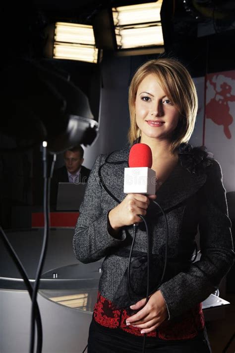 Tv News Reporter Stock Image Image Of Caucasian Broadcasting 35211383