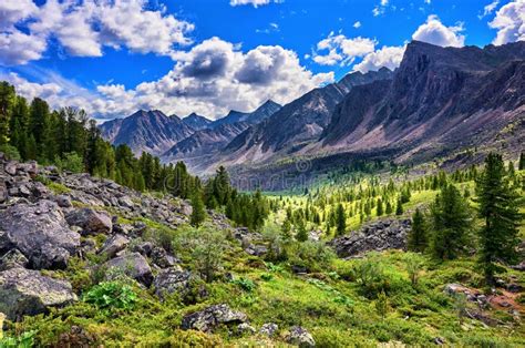 Beautiful Mountain Terrain In Eastern Siberia Stock Photo Image Of