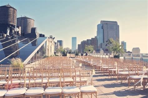 Ceremony Seating And Decor On The Rooftop Of Tribeca Rooftop Nyc Nyc