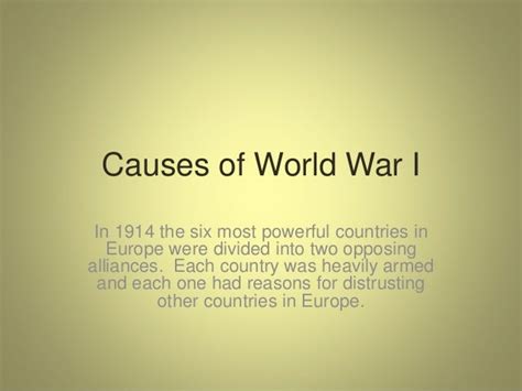 Causes And Effects Of World War 1 Essay Prompt