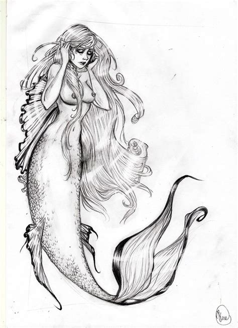 Mermaid Sketch By VeraArt On DeviantArt Mermaid Sketch Mermaid Art Mermaid Drawings