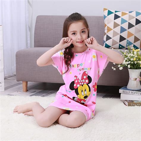 3 12y Girls Nightgown Children Clothing Cotton Long Sleeved Pajamas