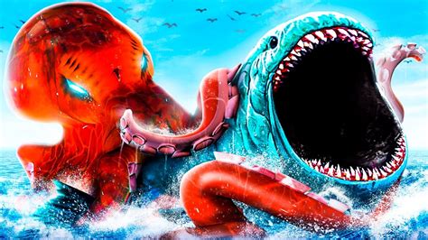 Bloop Vs Kraken In Gta 5 Sea Monster Fight Youtube