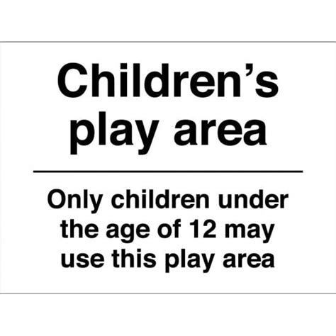 Childrens Play Area Under 12 Sign From Key Signs Uk