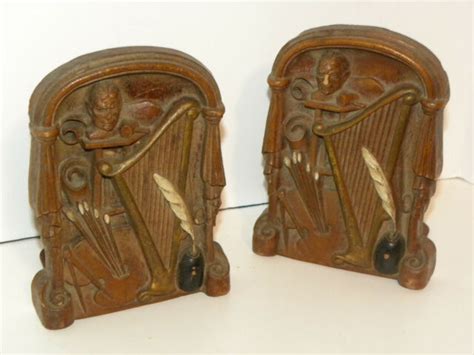 Antique Syroco Wood Bookends Fine Arts Made In Usa Ebay