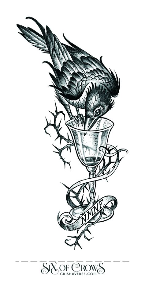 Crow And Cup Tattoo Bearartdrawing