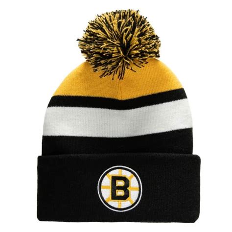Stripe Pom Knit Boston Bruins Shop Mitchell And Ness Knit Hats And