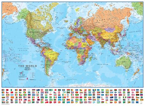 Detailed Map Of The World Verjaardag Vrouw 2020