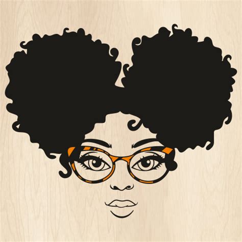 Afro Puffs Svg Black Woman Puffs Png Peekaboo Afro Girl Vector File