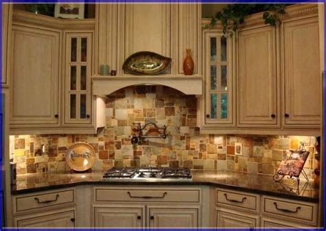 The kitchen features custom concrete counters as well as l.e.d. stone copper tiles backsplash | Tuscan kitchen, Stone ...